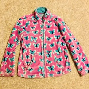 Size 7 fleece kids butterfly jacket